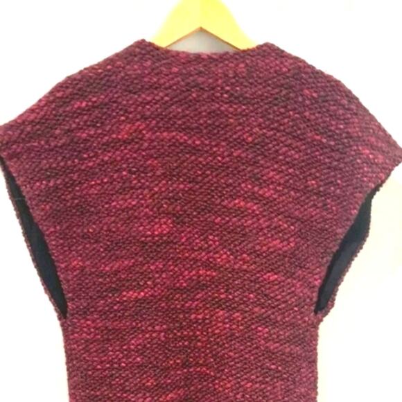 Alice + Olivia ALPACA WOOL Long Cardigan Sz S Red Merlot Maxi Sleeveless $440 - Picture 10 of 17